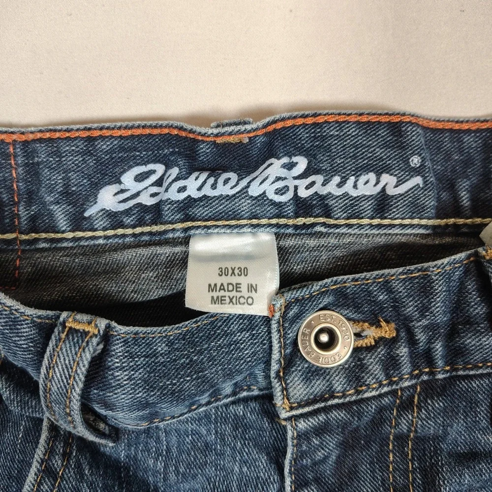 Eddie Bauer Jeans Mens 30x30 Blue Straight Leg Stretch Denim Cotton